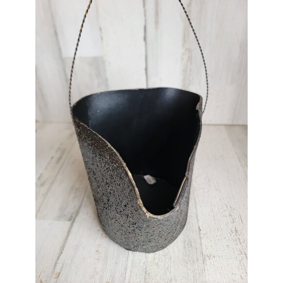 Halloween vintage AS IS bucket cardboard pail cat witch glittered - Picture 5 of 8